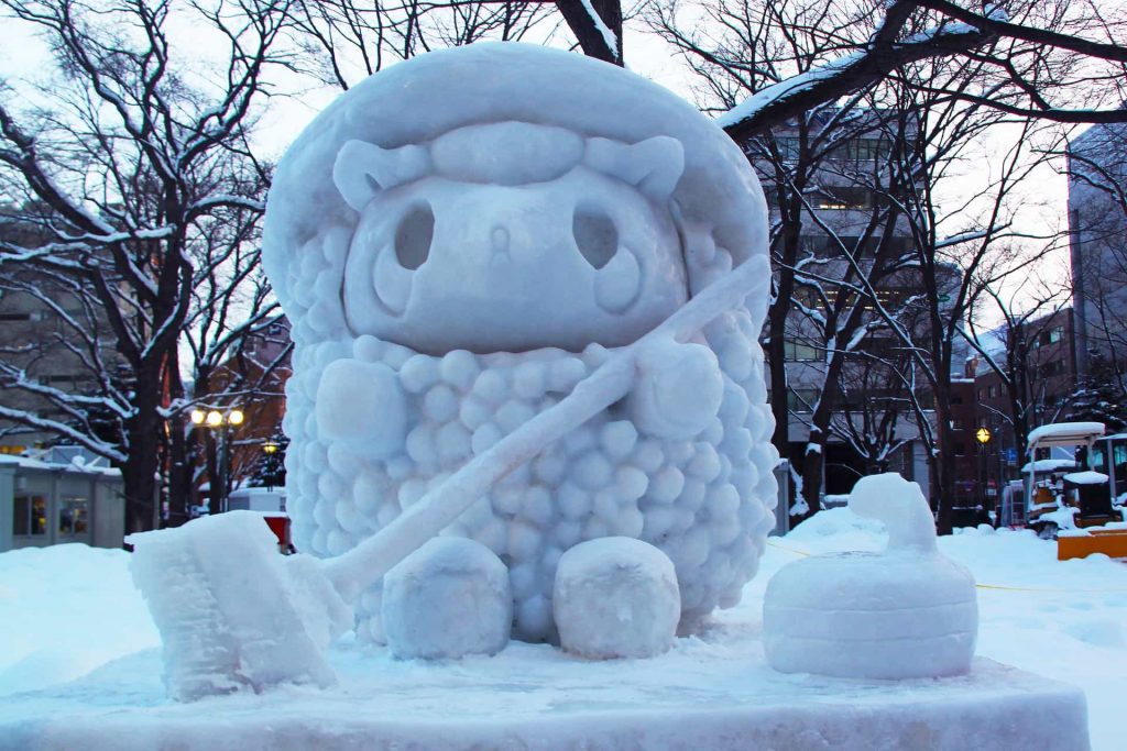 snow sculpture at Susukino