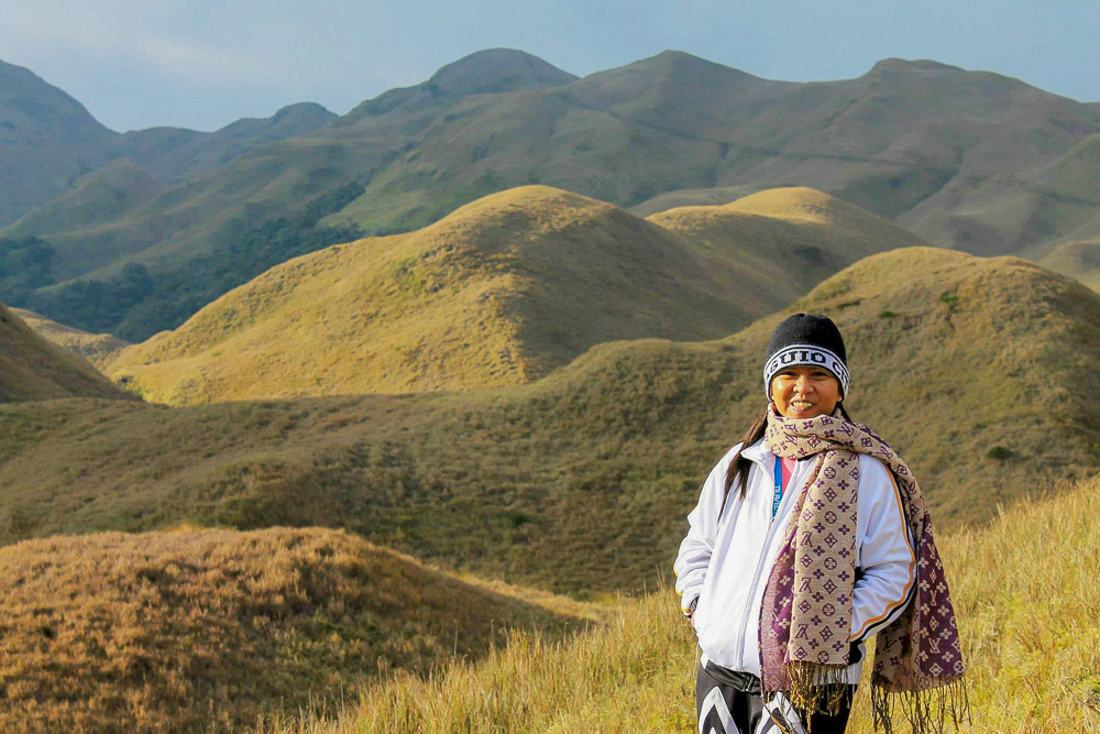 woman in the mountains