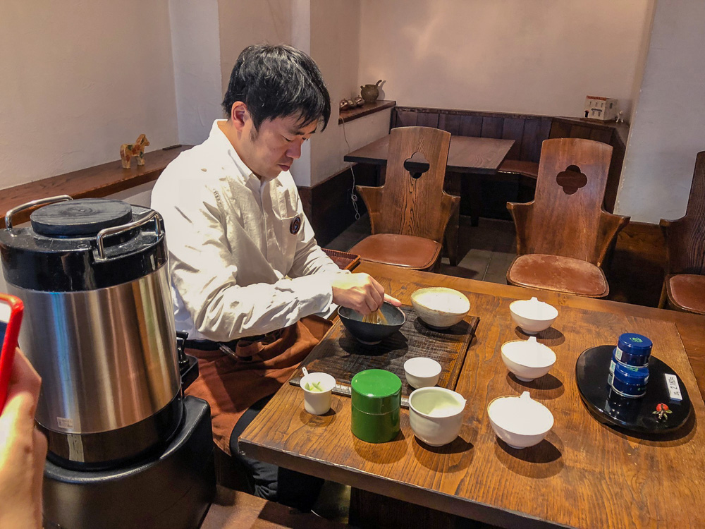Japanese tea master at the breakfast tour in Tokyo