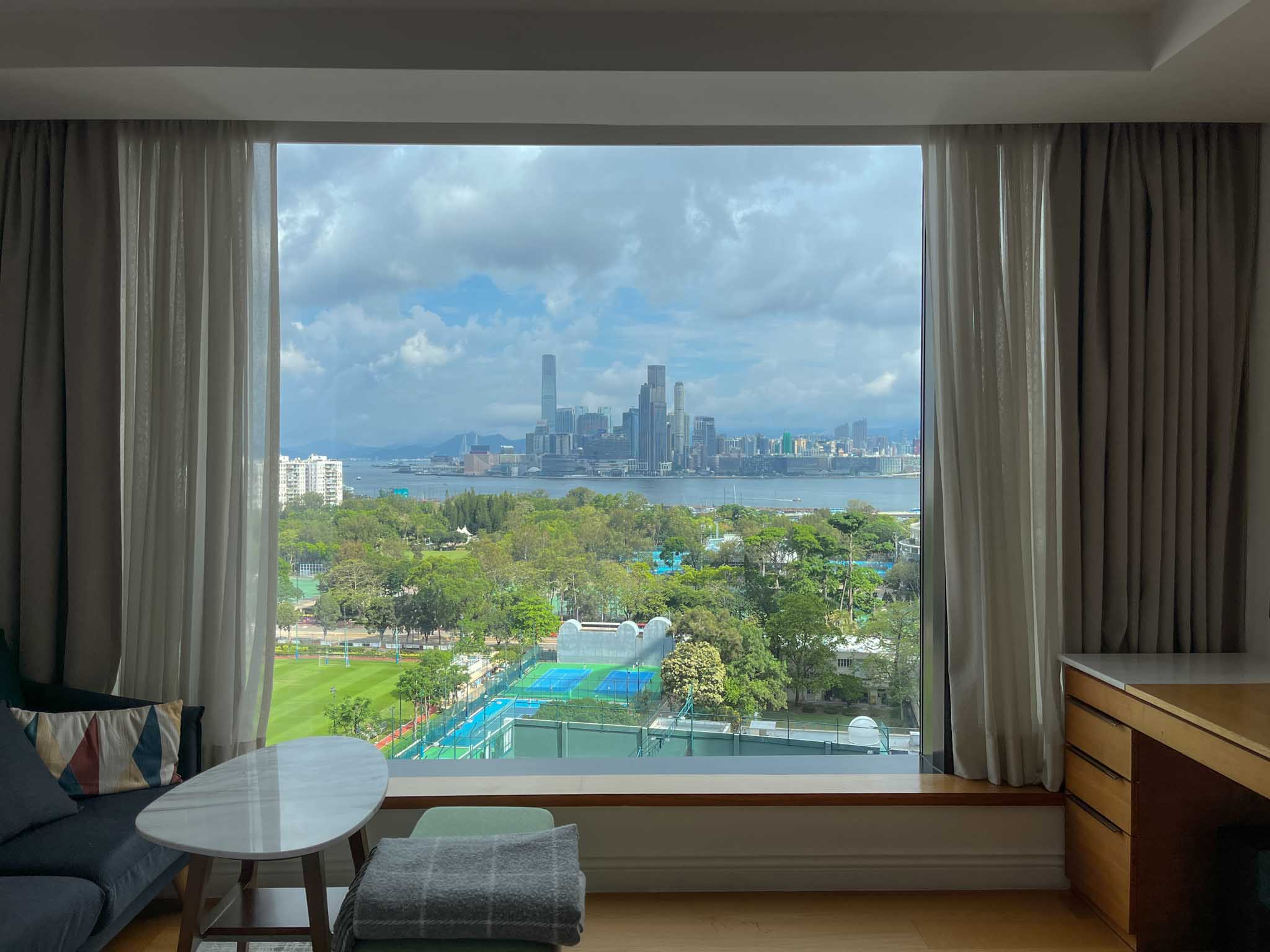 view of the city from the hotel room