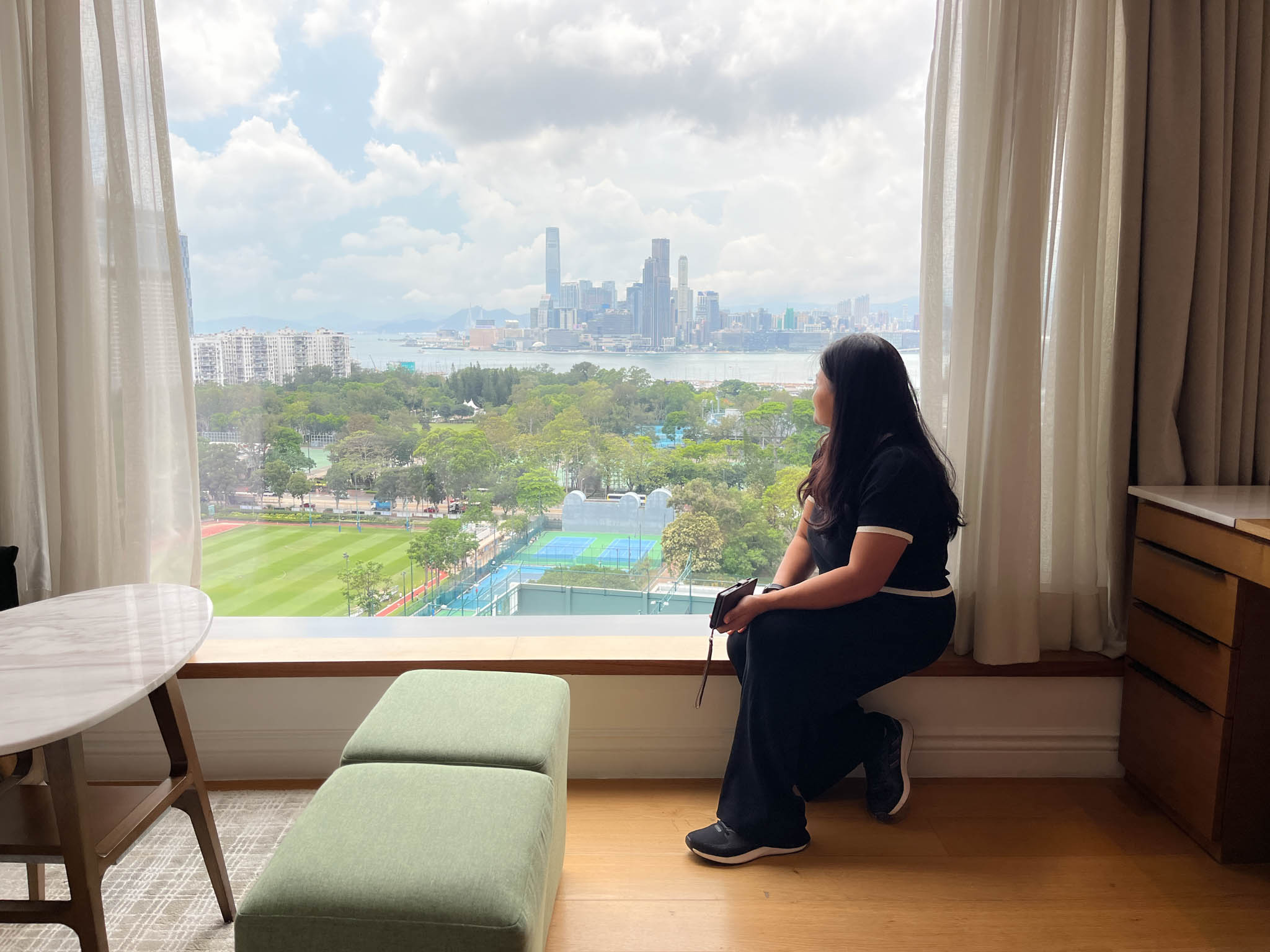 woman sitting by the window