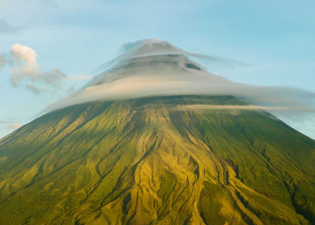mountain peak covered with clouds